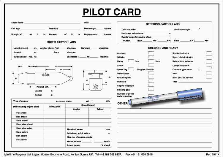 CARD PILOT(AS REQUIRED BY IMO), 420X297MM Ghesquiers
